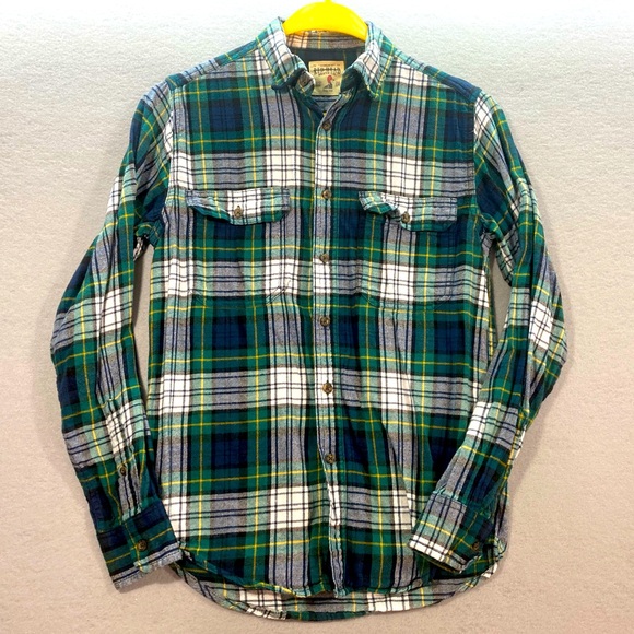 Red Head Brand Co. Green & Navy Plaid Button Down Shirt Size Small - Picture 1 of 4